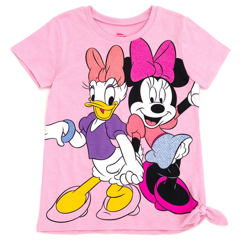 Disney Minnie Mouse Girls Peplum T-Shirt and Leggings Outfit Set Toddler to Little Kid, 4 of 8
