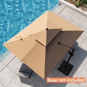 Pellebant 9x11.5FT Double Top Cantilever Umbrella Outdoor 360 Degree Rotation Offset Umbrella 6 Heights Adjustable Cantilever Patio Umbrella - 1 of 4