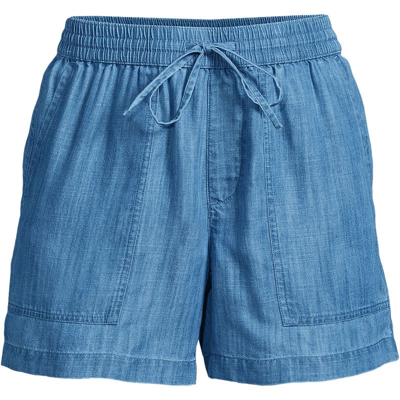 Lands' End Women's High Rise Pull On Drawstring 5" TENCEL Shorts, 3 of 5