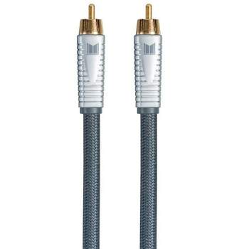 Monolith RCA Cable - Silver - 6 Feet Chord, 24K Gold Plated Connectors, AL foil, OFC Copper Braided Shield