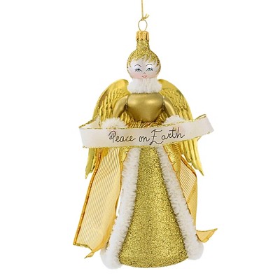 Italian Ornaments 7.5 Inch Peace On Earth Lux Angel Christmas Italian Ornament Tree Ornaments