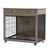 CENGHU Dog Crate Furniture for Large Dogs 38.4" L Large Dog Crate with Drawers, Wooden Dog Kennel Indoor Gray - 2 of 4