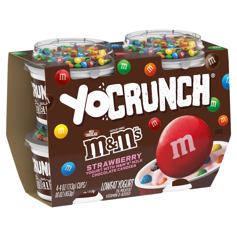 YoCrunch Low Fat Strawberry with M&#38;Ms Yogurt - 4ct/4oz Cups, 4 of 10