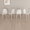 Dining Chairs Set of 4, Modern Accent Chairs, with Sturdy Black Metal Legs - 4 of 4