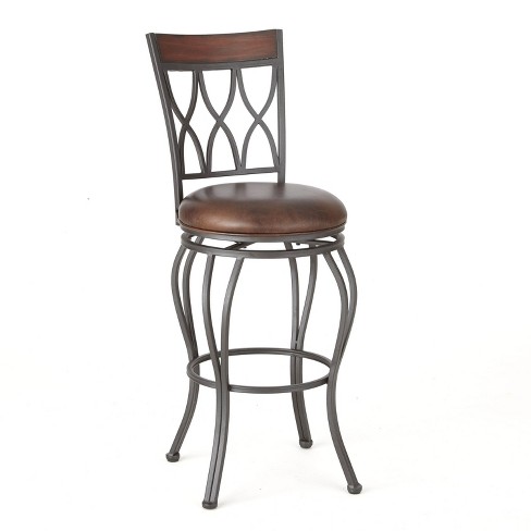 metal swivel bar stools with back and arms