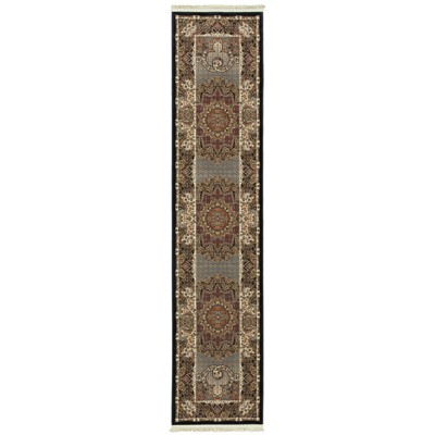 Oriental Weavers Masterpiece 5330B Blue/ Red Indoor Area Rug - 2'3" x 10'
