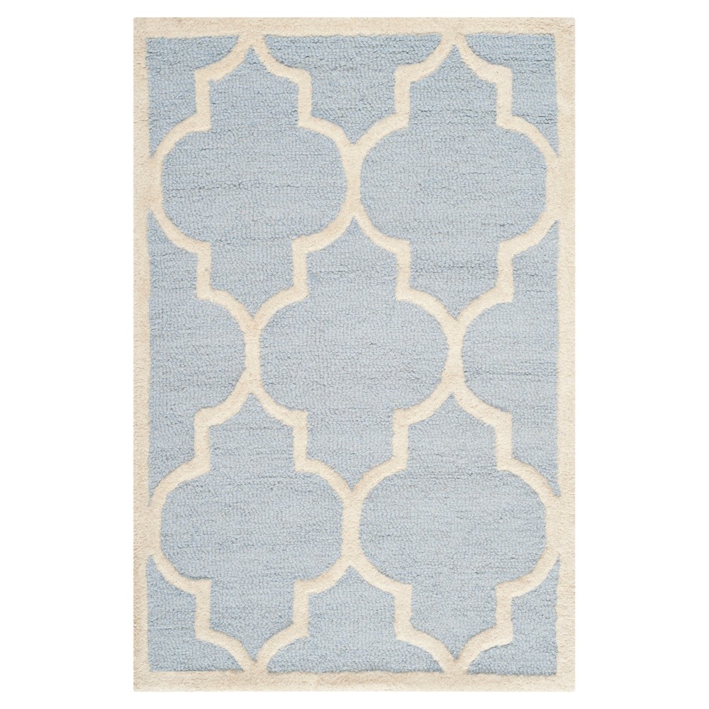 2'x3' Quatrefoil Design Accent Rug Light Blue/Ivory - Safavieh