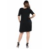 Plus Size Knee Length Pocket T Shirt Dress - 24seven Comfort Apparel™ - 3 of 4