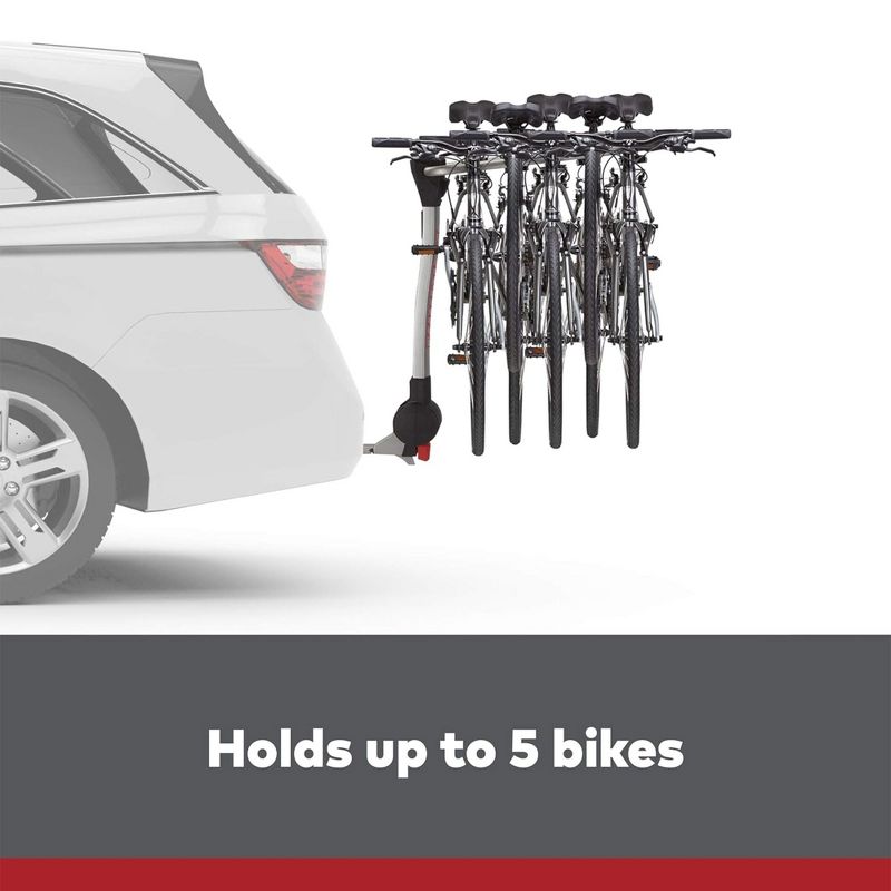 Yakima RidgeBack Tilt Away Hitch Bike Rack Carries Up to 5 Bikes Fits 1.25 and 2 Inches Hitch Receiver for Cars, SUVs, and Trucks, Black, 2 of 7