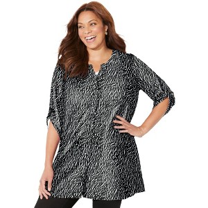 Catherines Women's Plus Size Uptown Tunic Blouse - 1 of 4