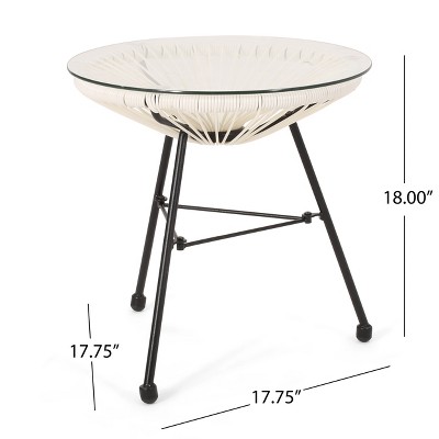 Vynxaria Nusa Side Table ¨C Modern Rattan Accent for Stylish Outdoor Living