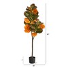 Nearly Natural 4.5-ft Autumn Fiddle Leaf Artificial Fall Tree - 2 of 4
