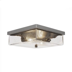 Toltec Lighting Nouvelle 2 - Light Flush Mount in  Graphite with 13" Clear Bubble Shade - 1 of 1