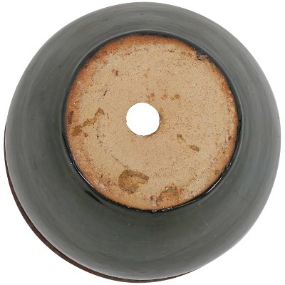 Forest Lake Green Glazed Ceramic Indoor/Outdoor Planter Set - 9"