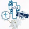 Big Dot of Happiness Blue Elegant Cross - Boy Religious Party Centerpiece Sticks - Table Toppers - Set of 15 - 2 of 4