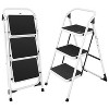 Cesicia White 3-Step Folding Ladder with Handgrip and Anti-Slip Platform - 2 of 4