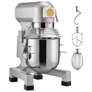 VEVOR Commercial Food Mixer, 10L Stand Mixer with 3 Adjustable Speeds, 550W Dough Mixer with Stainless Steel Bowl and 3 Mixing Attachments, Silver - 1 of 4