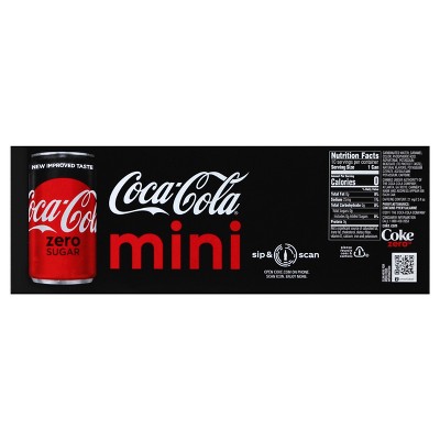 Coca-Cola Zero Sugar - 10pk/7.5 Fl Oz Mini-Cans : Target