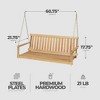 Jack Post Country Garden Outdoor Patio Swing Powder Coated Steel Frame Wooden Seat Attachment with Chains, Holds Up to 500 Pounds, Brown - 2 of 4