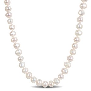 EVERLY JEWELRY | Sterling Silver 7-8mm Cultured Freshwater Pearl Necklace, 18 inc - 1 of 4