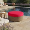 Universal Large Round Ottoman Outdoor Furniture with Seat Cushion,, 34 in L x 34 in W x 18 in H - 2 of 4