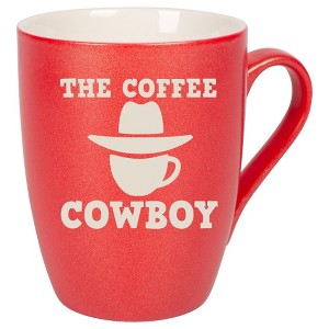 100 North Cowboy Hat 10 Ounce Crimson Red Metallic Finish, Comfortably Fits Your Hands, New Bone China Coffee Tea Cup Mug, The Coffee Cowboy - 1 of 1