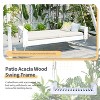 Twin Size Acacia Wood Porch Swing Bed - Hemp Rope Hanging System, 400lb Capacity, Weather-Resistant Outdoor Lounger - 3 of 4