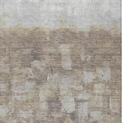 HomeRoots 8' X 10' Taupe And Silver Abstract Washable Indoor Outdoor Area Rug