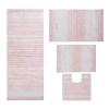 Gradiation Bathroom Decor, Washable Rug, Bathroom Mat, Bathroom Rug Set, Bath Mat Set, Bath Floor Mat Non-Slip, 4 Pcs Set with Runner, Pink - 2 of 4