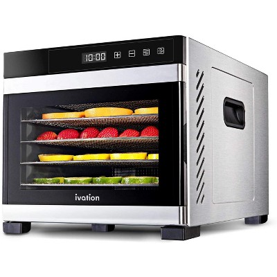 Ivation 6-Tray, Food, Fruit & Jerky Dehydrator Machine - Stainless Steel