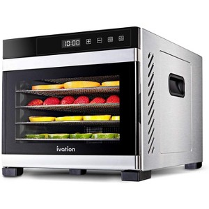 Ivation 6-Tray, Food, Fruit & Jerky Dehydrator Machine - Stainless Steel - 1 of 4