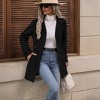 Clearlove Women's Tailored Wool-Blend Lapel Coat with Sculpted Silhouette Refined Office-to-Evening Transitional Outerwear - 3 of 4