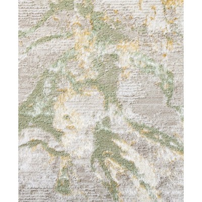 Sage Green Marble Metallic High-Low Area Rug 5'2" x 7'2"