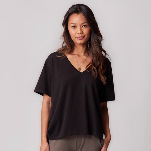 Of An Origin Convertible Nursing V-neck T-shirt Black S : Target