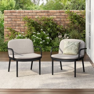 Christopher Knight Home Gudrun Outdoor Polypropylene Club Chair with Water-Resistant Cushion (Set of 2) - 1 of 4