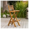 Tundra Acacia Wood Folding Patio Bar Chair - Natural - Christopher Knight Home: Weather-Resistant, No Assembly Required, 250lb Capacity - 4 of 4