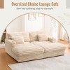 Oversized Double Chaise Lounge Sofa Bed with USB Ports & Cup Holders, Upholstered Cloud Couch Daybed - ModernLuxe - 4 of 4