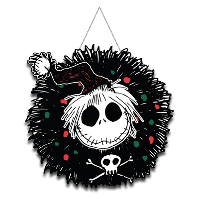 Silver Buffalo Nightmare Before Christmas Jack Wreath Hanging MDF Wall Art