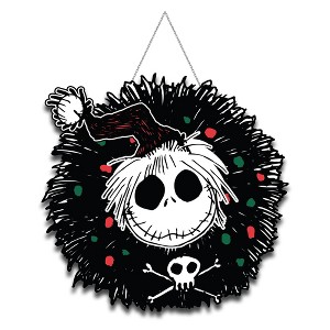 Silver Buffalo Nightmare Before Christmas Jack Wreath Hanging MDF Wall Art - 1 of 4