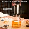 Itopfox Glass Teapot Stovetop Safe, Borosilicate Clear Tea Kettle with Removable Stainless Steel Infuser, Ideal for Loose Leaf and Blooming Tea - 3 of 4