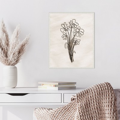 Dan Meneely Native Flowers White Beaded Canvas Wall Art
