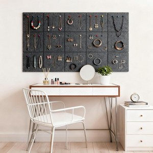 Large Cork Board for Wall,59" x 36",Black Bulletin Board,15 Pack Felt Wall Tiles,for Office, with 30 Pushpins,Pin Board for Home Office Classroom - 1 of 4