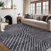 Washable Modern Stripe Area Rugs Contemporary Indoor Lightweight Low Pile Non Slip Carpet For Living Room Bedroom Soft Easy Care Floor Mat Home Decor - 2 of 4