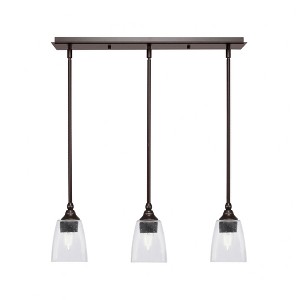 Toltec Lighting Any 3 - Light Chandelier in  Dark Granite with 4.5" Square Clear Bubble Shade - 1 of 1