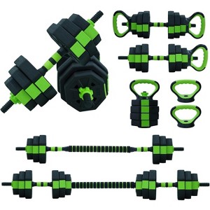 30LB Square Dumbbell, Non-Roll Design & Grip Textured Handle for Home Gym, Strength Training. PU Coated Hex Weight. - 1 of 4