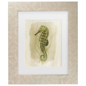 Trademark Fine Art - Grace Popp  Emerald Seahorse II Matted Framed Art - 1 of 4