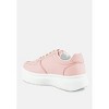 Faux Leather Cross Stitch Detail Sneakers Women - 3 of 4