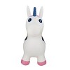 BounceZiez Inflatable Bouncy Ride On Hopper with Pump - White Unicorn - 4 of 4