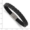 Chisel Stainless Steel Antiqued Black Braided Leather 8.25" Bracelet - 4 of 4