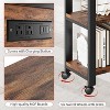 GustoWave 360° Rotating Side Table with Charging Station and Extra Storage Pocket and 6 Swivel Casters with Brakes for Bedroom and Living Room - 4 of 4